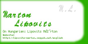 marton lipovits business card